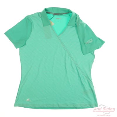 New W/ Logo Womens Adidas Polo Medium M Green MSRP $65