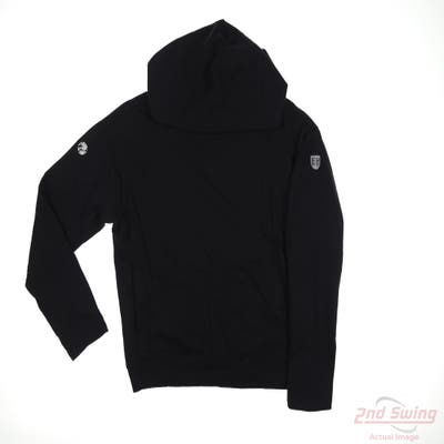 New W/ Logo Level Wear Womens Golf Hoodie Long Sleeve Medium M Black Solid MSRP $70