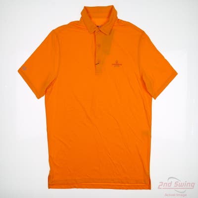 New W/ Logo Mens IBKUL Polo Medium M Orange MSRP $90