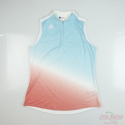 New Womens Adidas Sleeveless Polo Small S Multi MSRP $70