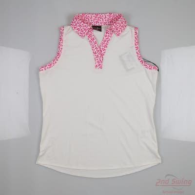 New Womens Belyn Key Sleeveless Polo X-Small XS White MSRP $119