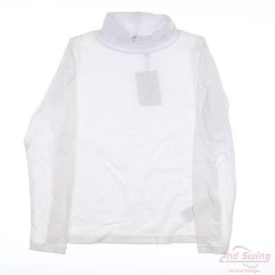 New Womens Daily Sports Long Sleeve Roll Neck Large L White MSRP $69