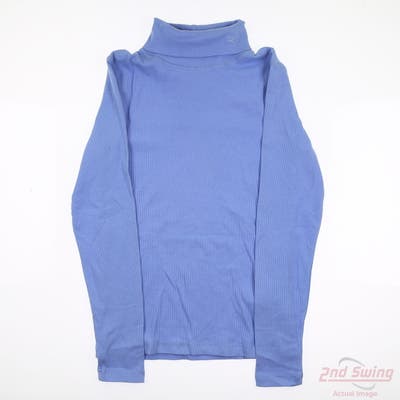 New Womens Daily Sports Long Sleeve Roll Neck Small S Blue MSRP $69