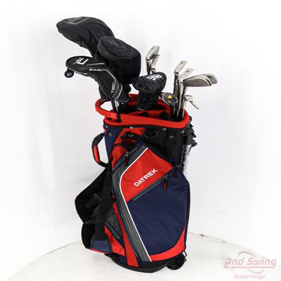 Complete Set of Men's TaylorMade Ping Cleveland Golf Clubs + NEW Datrek Stand Bag w/Headcovers