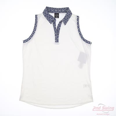 New Womens Belyn Key Sleeveless Polo X-Large XL White MSRP $70