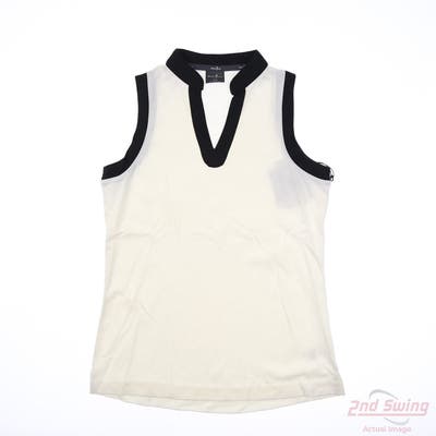 New Womens Belyn Key Sleeveless Polo X-Small XS White MSRP $70