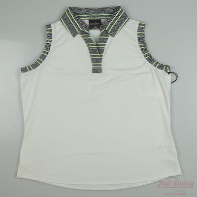 New Womens Belyn Key Sleeveless Polo X-Small XS White MSRP $70