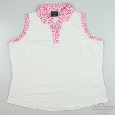 New Womens Belyn Key Sleeveless Polo X-Small XS White MSRP $70