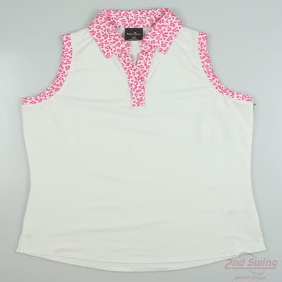 New Womens Belyn Key Sleeveless Polo X-Small XS White MSRP $70