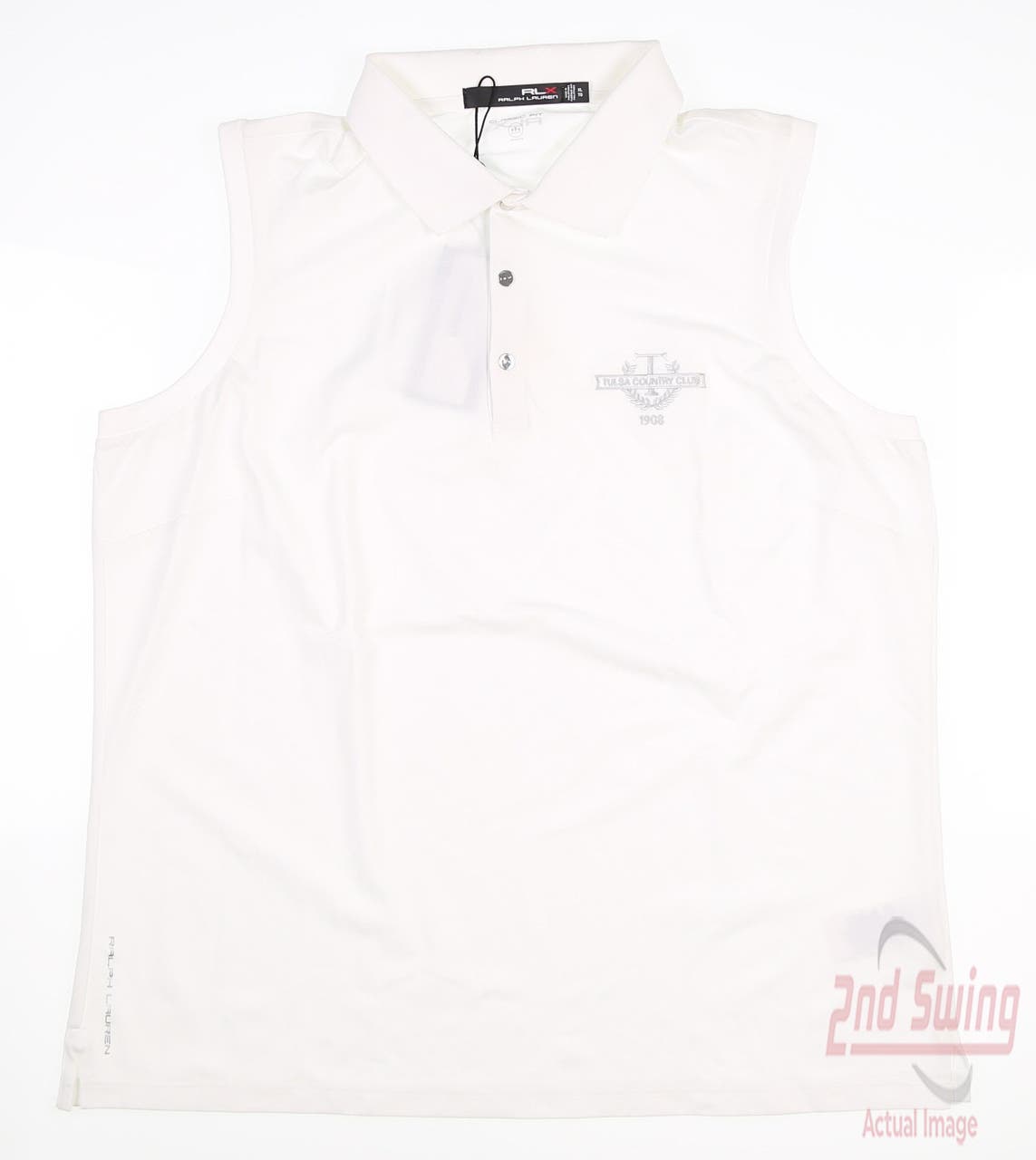 New W/ Logo Womens Ralph Lauren RLX Golf Sleeveless Polo X-Large XL White MSRP $98