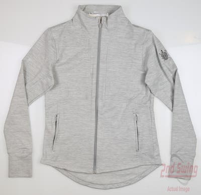 New W/ Logo Womens Puma Full Zip Golf Sweatshirt Small S Gray MSRP $80