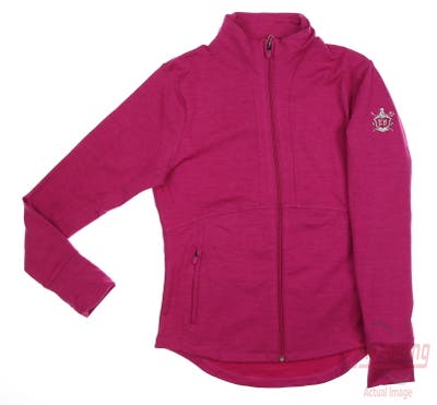 New W/ Logo Womens Puma Full Zip Golf Sweatshirt Small S Pink MSRP $80