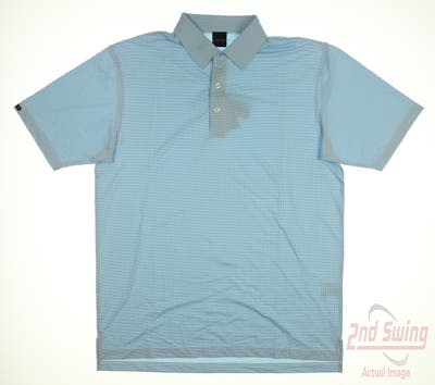 New Mens Dunning Golf Polo Large L Blue MSRP $95