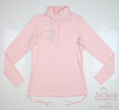 New Womens Straight Down Golf 1/4 Zip Pullover Small S Pink MSRP $100