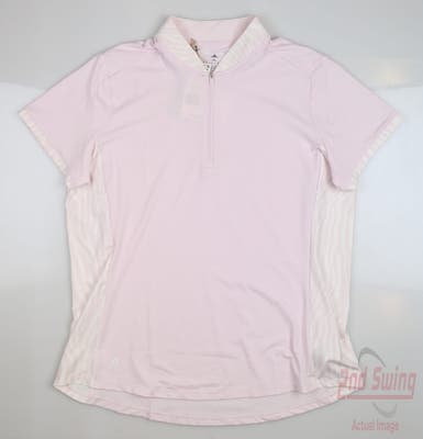 New Womens Adidas Ultimate365 Polo Medium M Almost Pink MSRP $65