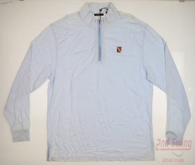 New W/ Logo Mens Turtleson 1/4 Zip Golf Pullover X-Large XL Sky Blue MSRP $115