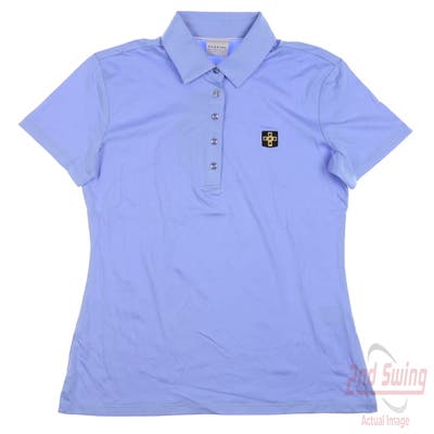 New W/ Logo Womens Dunning Golf Polo X-Small XS Blue MSRP $90