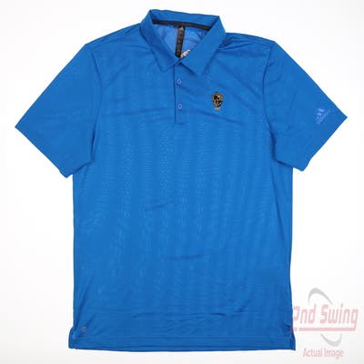 New W/ Logo Mens Adidas Golf Polo Small S Blue MSRP $80