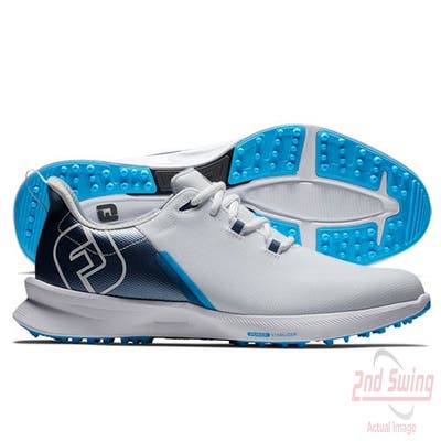 New Mens Golf Shoe Footjoy 2023 FJ Fuel Sport Medium 9.5 White/Blue MSRP $130