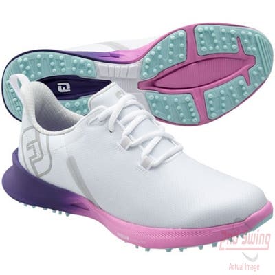 New Womens Golf Shoe Footjoy 2023 FJ Fuel Sport 7 White/Purple MSRP $130