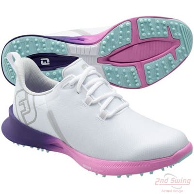 New Womens Golf Shoe Footjoy 2023 FJ Fuel Sport 9 White/Purple MSRP $130