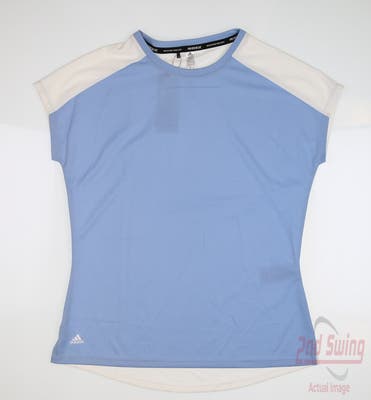 New Womens Adidas Golf T-Shirt Medium M Ambient Sky MSRP $65