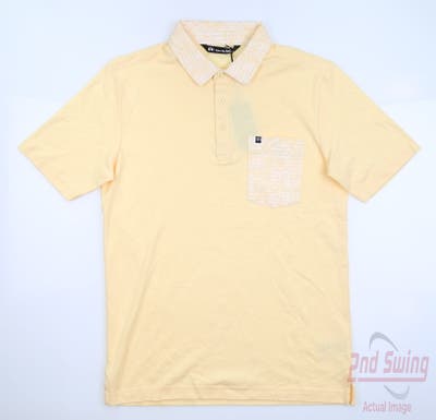 New Mens Travis Mathew Golf Polo Small S Yellow MSRP $90