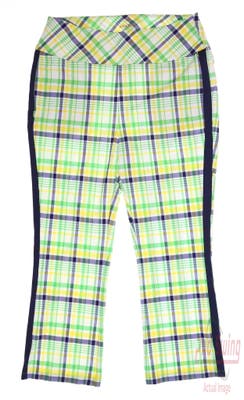 New Mens Kinona Smooth Your Waist Cropped Pants Large L Picnic Plaid MSRP $144