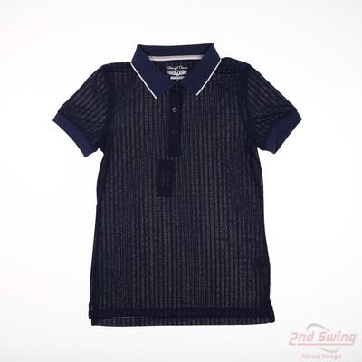 New Womens Straight Down Meadow Polo Small S Navy Blue MSRP $88