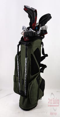 Complete Set of Men's Mizuno TaylorMade Ping Odyssey Golf Clubs + Datrek Stand Bag - Right Hand Stiff Flex Steel Shafts