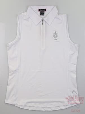 New W/ Logo Womens Golftini Sleeveless Polo Medium M White MSRP $99