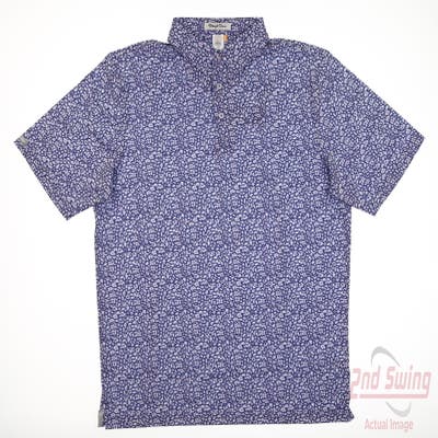 New Mens Straight Down Liberty Polo Large L Blue MSRP $96