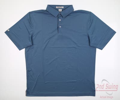 New Mens Straight Down Sullivan Polo Large L Blue MSRP $96
