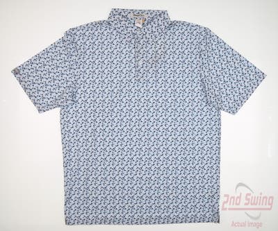 New Mens Straight Down Sparrow Polo Large L Blue MSRP $96