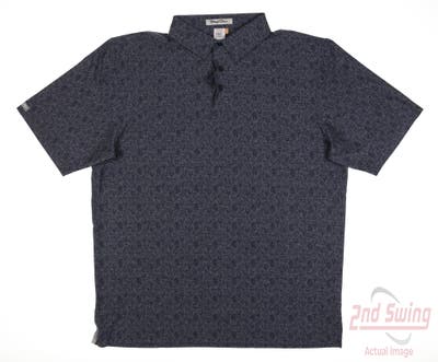 New Mens Straight Down Members Only Polo Large L Navy Blue MSRP $96