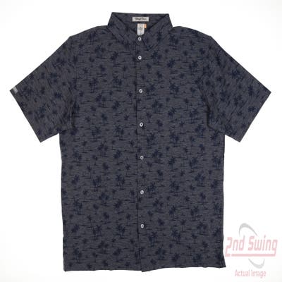 New Mens Straight Down Channel Islands Full Button Polo X-Large XL Navy Blue MSRP $96