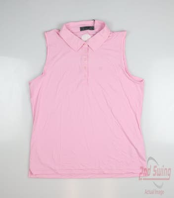 New W/ Logo Womens G-Fore Sleeveless Polo X-Large XL Pink MSRP $110