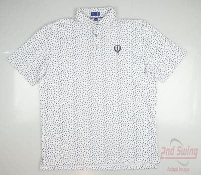 New W/ Logo Mens Stitch Polo Large L White MSRP $120