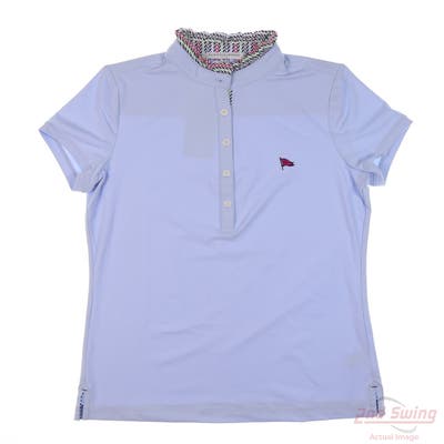 New W/ Logo Womens Fairway & Greene Polo Small S Blue MSRP $100