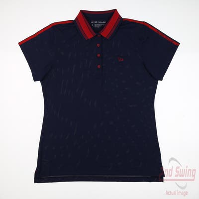 New W/ Logo Womens Peter Millar Polo Small S Navy Blue MSRP $95