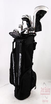 Complete Set of Men's Cobra TaylorMade Callaway Titleist Golf Clubs + Datrek Stand Bag - Right Hand Regular Flex Graphite Shafts