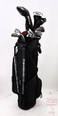 Complete Set of Ping Titleist TaylorMade Cleveland Odyssey Golf Clubs + Datrek Stand Bag - Right Hand Stiff Flex Steel Shafts
