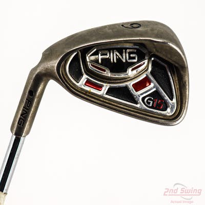 Ping G15 Single Iron 6 Iron Ping AWT Steel Regular Left Handed Black Dot 37.75in