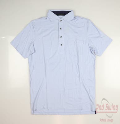 New W/ Logo Mens Greyson Polo Small S Blue MSRP $105