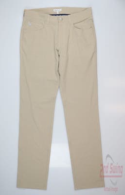 New Mens Peter Millar Pants 32 x34 Tan MSRP $165