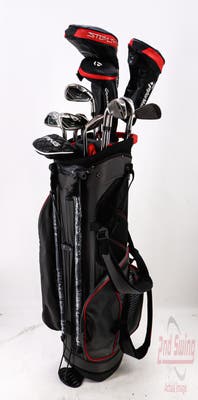 Complete Set of Men's TaylorMade Cleveland Odyssey Golf Clubs + Datrek Stand Bag - Right Hand Stiff Flex Steel Shafts