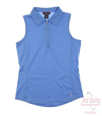 New Womens Golftini Sleeveless Polo X-Small XS Blue MSRP $80