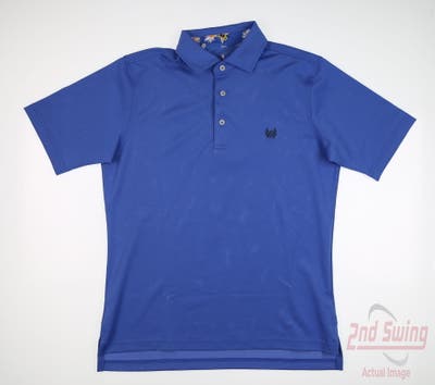 New W/ Logo Mens Fairway & Greene Bee Pique Polo Small S Blue MSRP $110