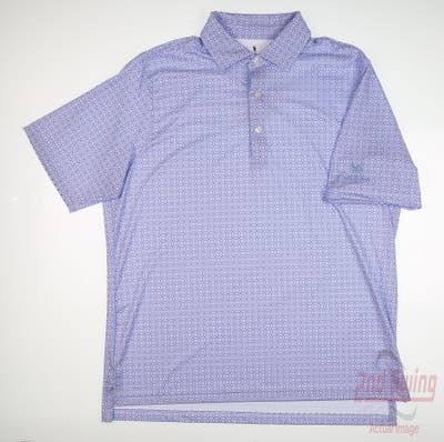 New W/ Logo Mens Fairway & Greene Griffith Print Jersey Polo X-Large XL Blue MSRP $110