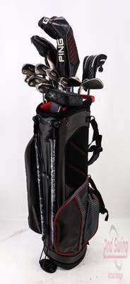 Complete Set of Men's Ping TaylorMade Odyssey Golf Clubs + Datrek Stand Bag - Right Hand Stiff Flex Steel Shafts